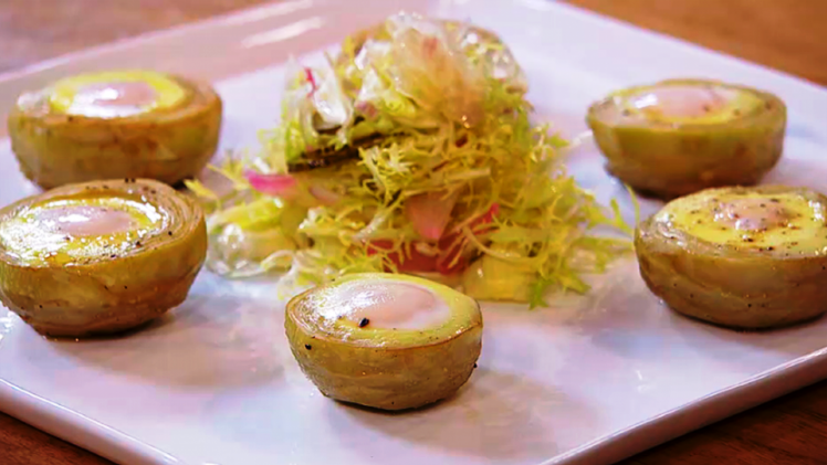 Alcachofas con Huevos de Codorniz