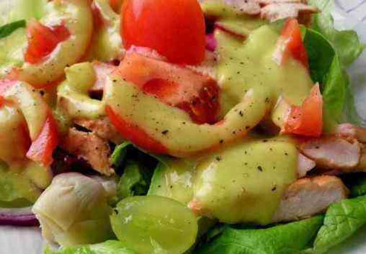 Receta Ensalada De Pollo Con Salsa De Aguacate | Mis Recetas